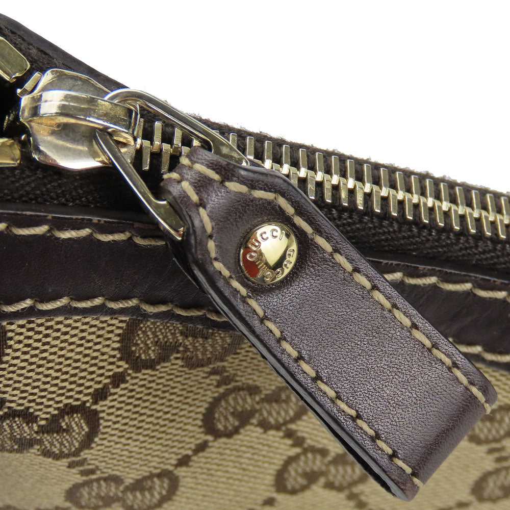 GUCCI Shoulder Bag 257072 GG canvas, leather beige Lovely heart Women Used