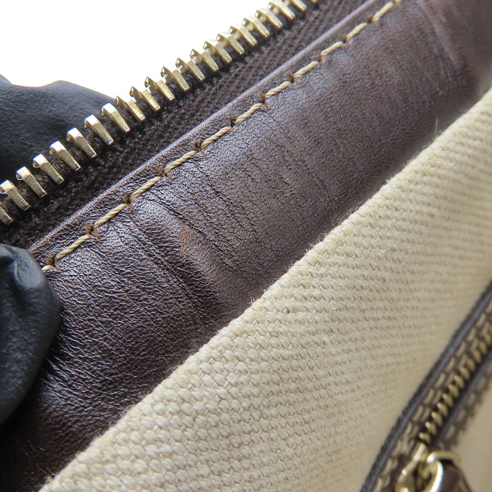 GUCCI Shoulder Bag 257072 GG canvas, leather beige Lovely heart Women Used