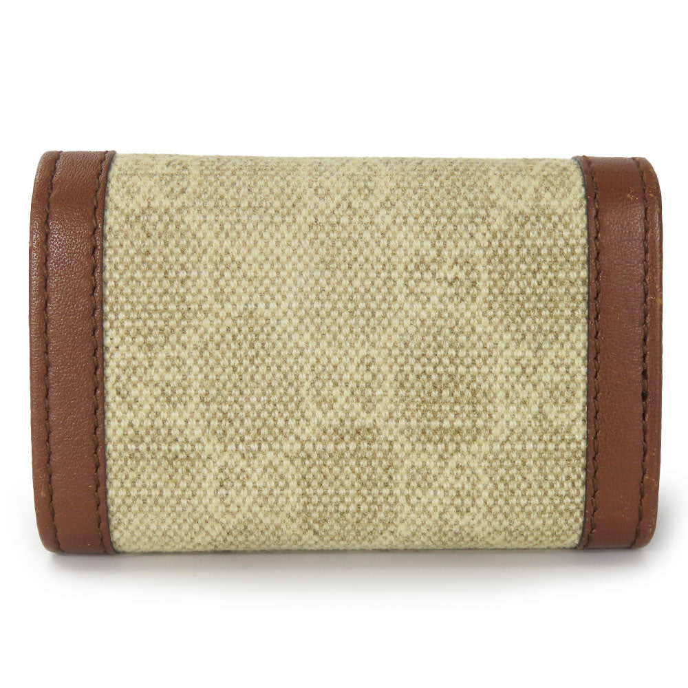 GUCCI Key case Key holder  282432 GG Canvas, Calfskin beige Interlocking Women Used