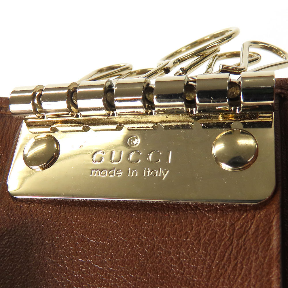 GUCCI Key case Key holder  282432 GG Canvas, Calfskin beige Interlocking Women Used