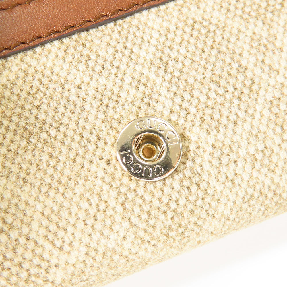 GUCCI Key case Key holder  282432 GG Canvas, Calfskin beige Interlocking Women Used
