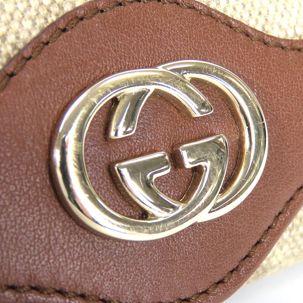 GUCCI Key case Key holder  282432 GG Canvas, Calfskin beige Interlocking Women Used