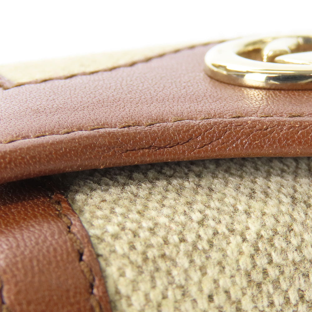 GUCCI Key case Key holder  282432 GG Canvas, Calfskin beige Interlocking Women Used