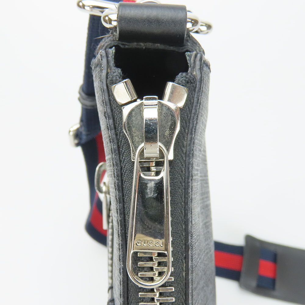 GUCCI Shoulder Bag 523599 GG Supreme canvas, leather black Small messenger bag mens Used
