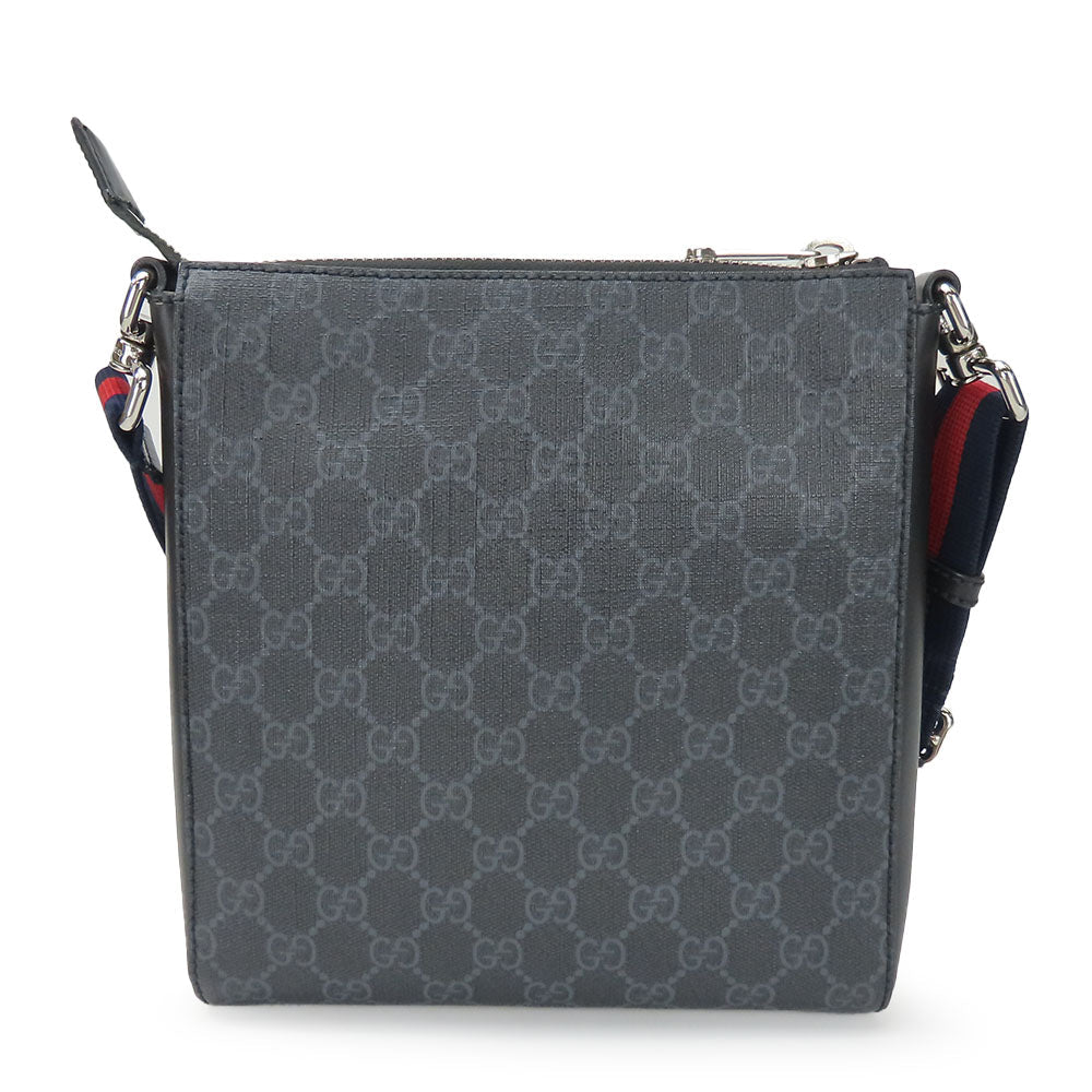 GUCCI Shoulder Bag 523599 GG Supreme canvas, leather black Small messenger bag mens Used