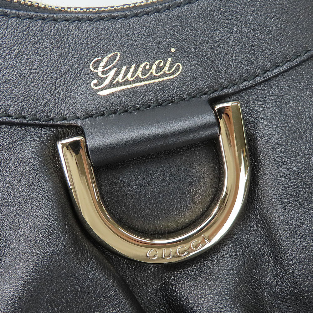 GUCCI Handbag 190525 leather black Women Used