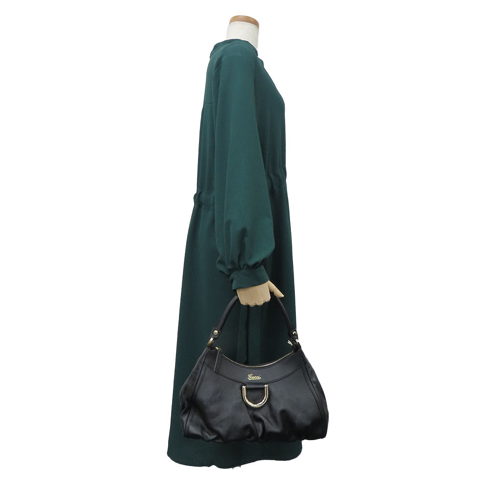 GUCCI Handbag 190525 leather black Women Used