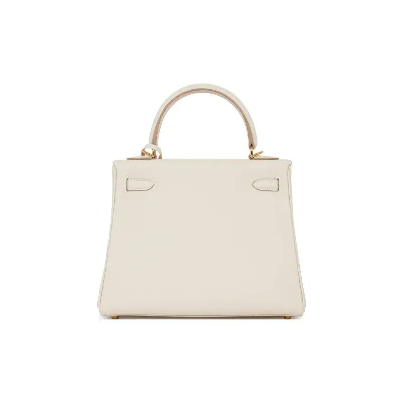 HERMES Kelly 25  cream Togo leather Bag Handbag (25,28)