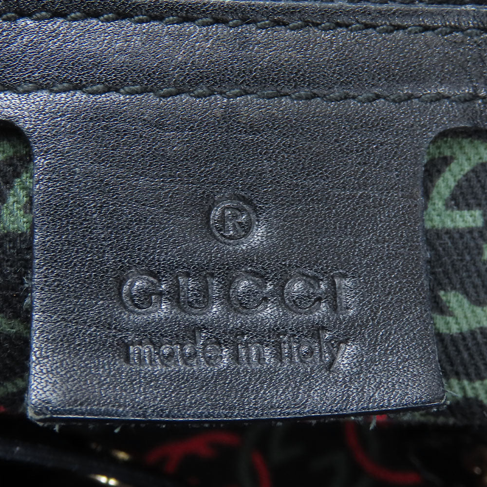 GUCCI Tote Bag 162094 leather black Newbrit Double G