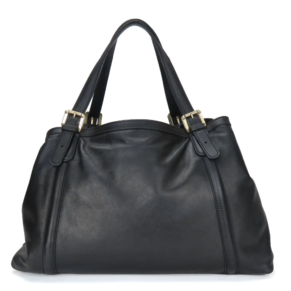 GUCCI Tote Bag 162094 leather black Newbrit Double G
