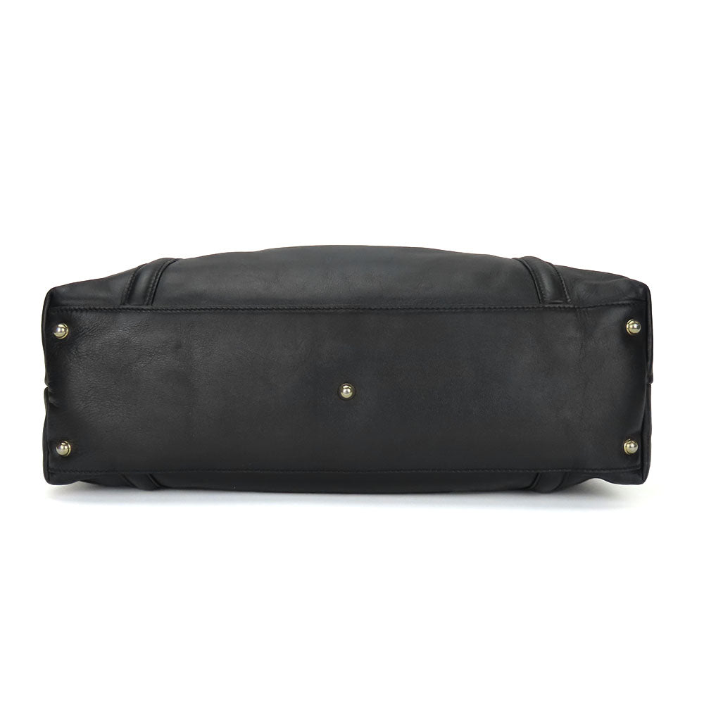 GUCCI Tote Bag 162094 leather black Newbrit Double G