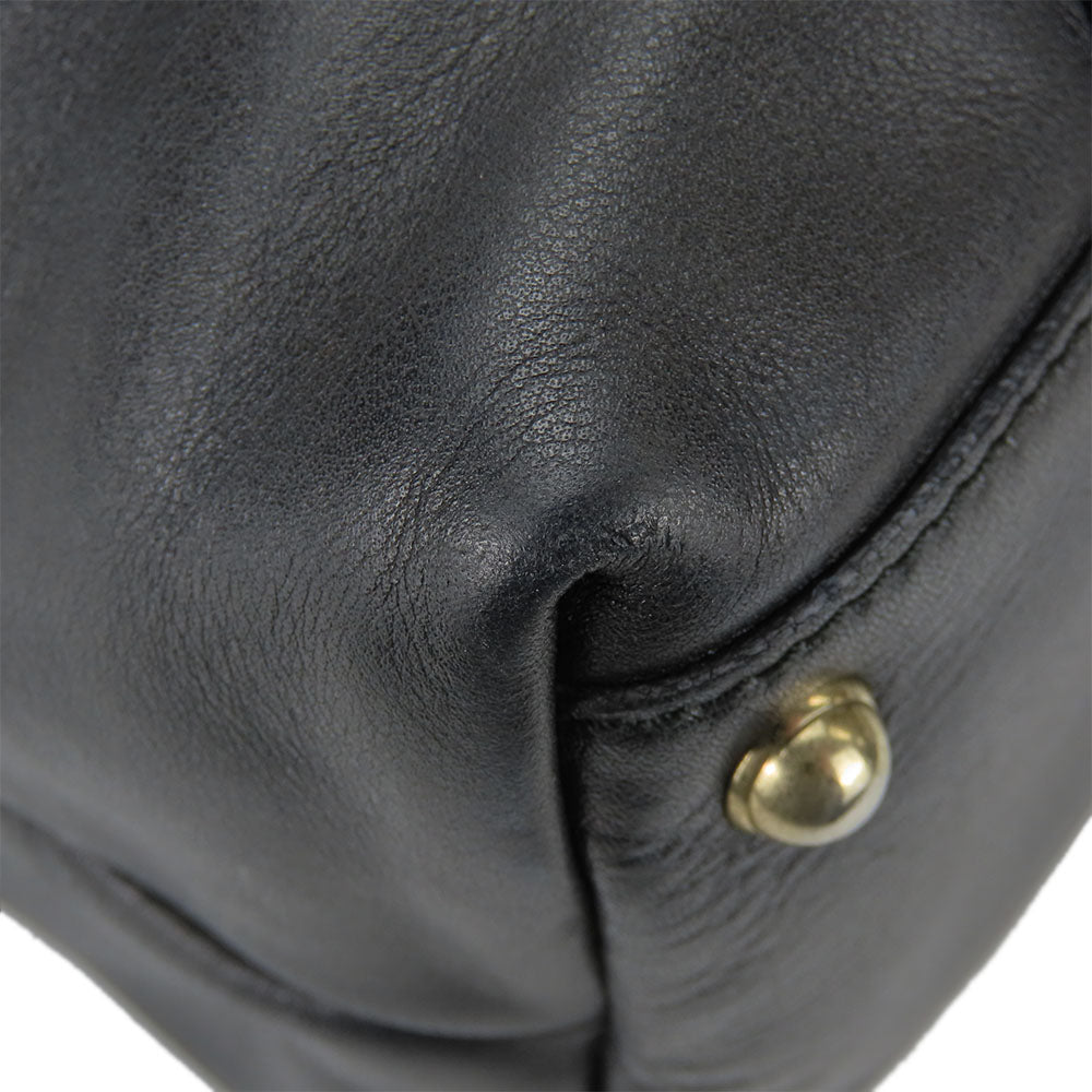 GUCCI Tote Bag 162094 leather black Newbrit Double G