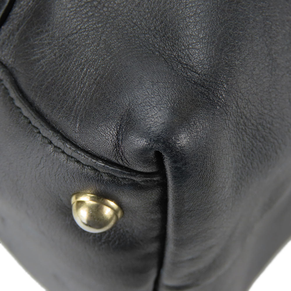 GUCCI Tote Bag 162094 leather black Newbrit Double G