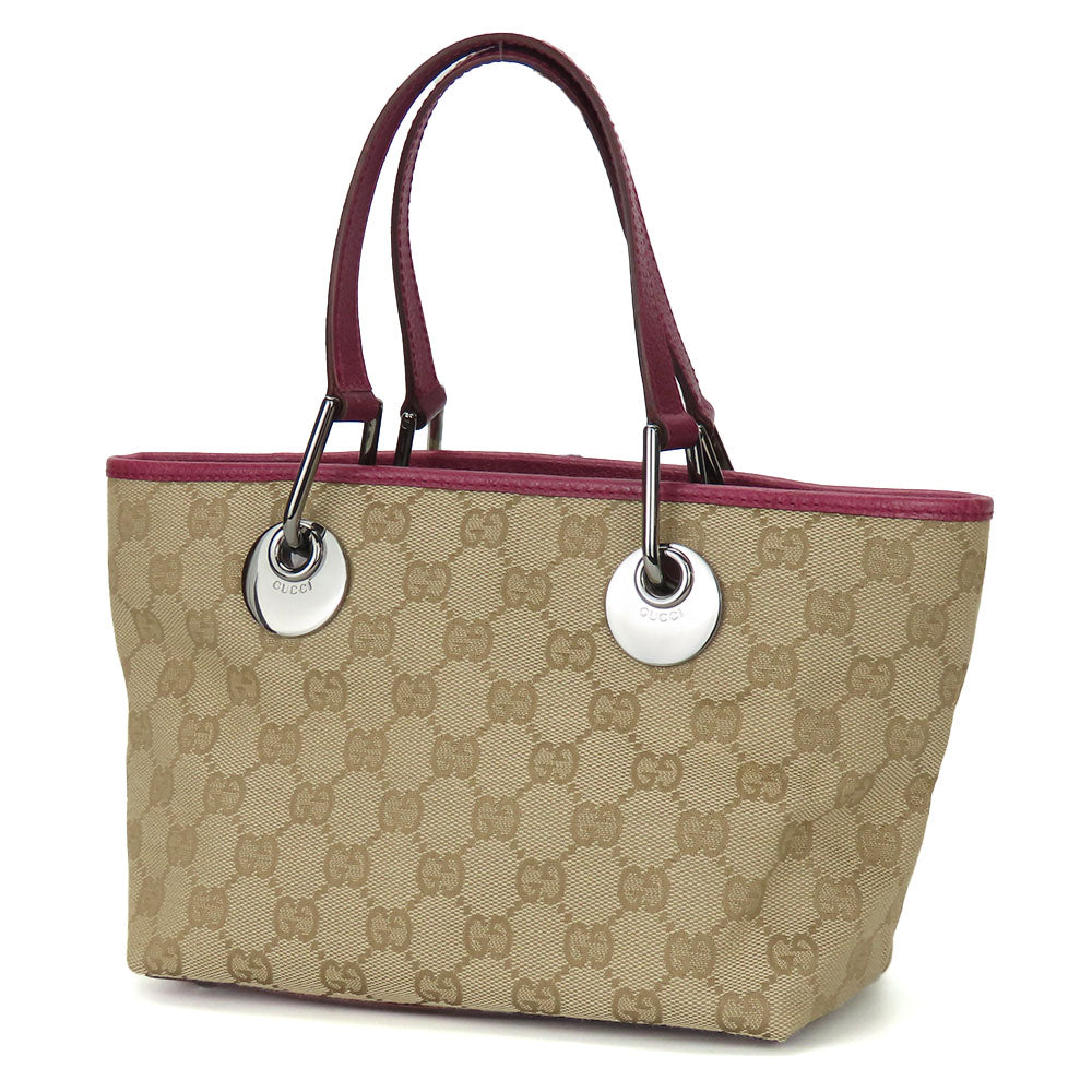 GUCCI Handbag 120844 GG canvas, leather beige Women Used