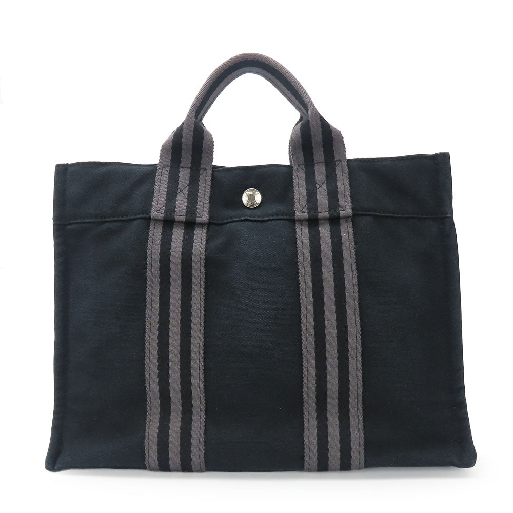 HERMES Handbag canvas black Fool ToePM unisex(Unisex) Used