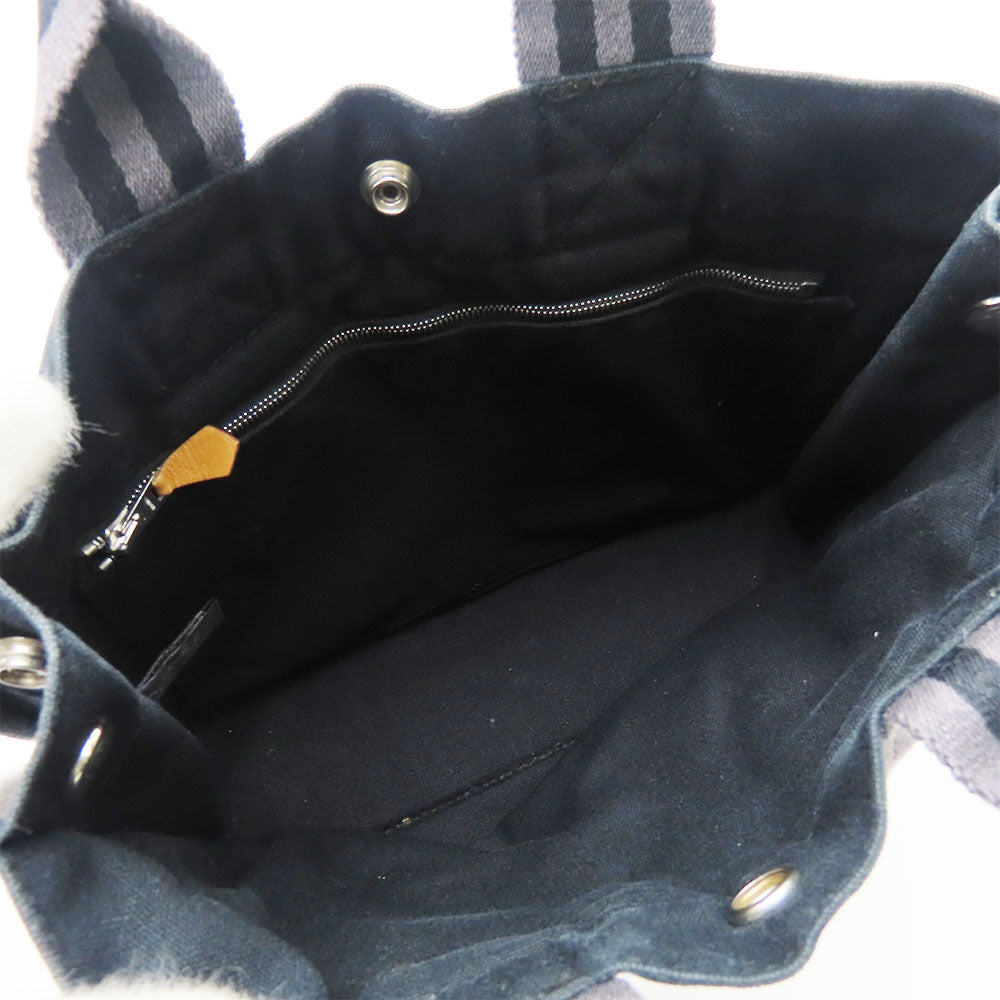 HERMES Handbag canvas black Fool ToePM unisex(Unisex) Used