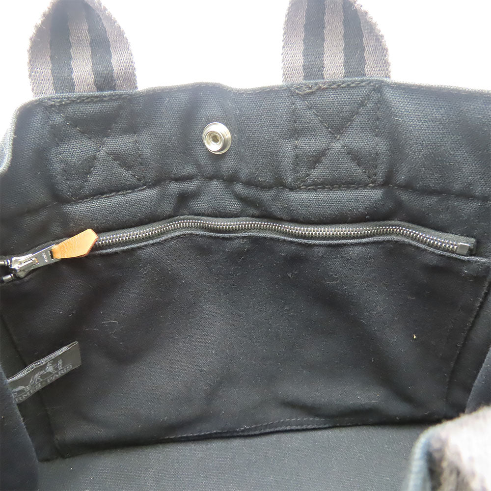 HERMES Handbag canvas black Fool ToePM unisex(Unisex) Used