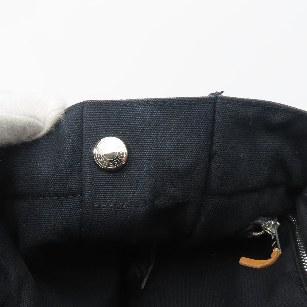 HERMES Handbag canvas black Fool ToePM unisex(Unisex) Used