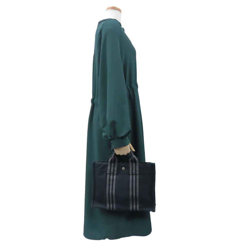 HERMES Handbag canvas black Fool ToePM unisex(Unisex) Used