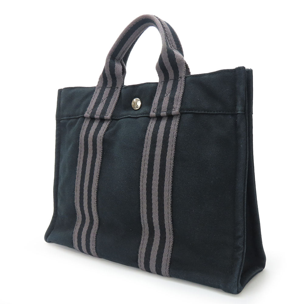 HERMES Handbag canvas black Fool ToePM unisex(Unisex) Used
