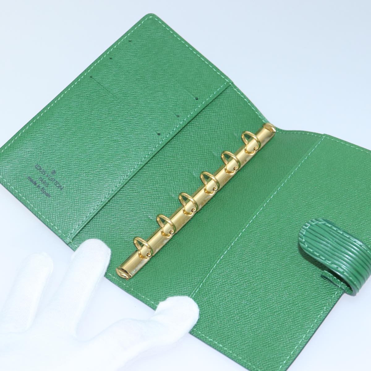 LOUIS VUITTON Epi Agenda PM Day Planner Cover Green R20054 LV Auth 84352