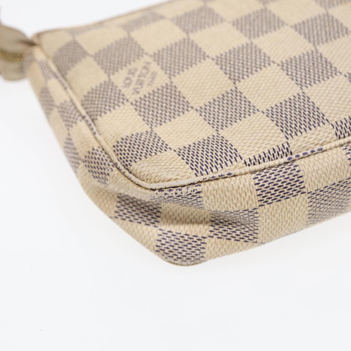 LOUIS VUITTON Damier Azur Pochette Accessoires Pouch N51986 LV Auth 84612