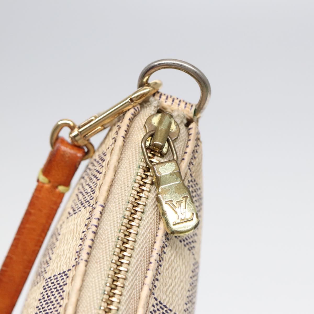 LOUIS VUITTON Damier Azur Pochette Accessoires Pouch N51986 LV Auth 84612