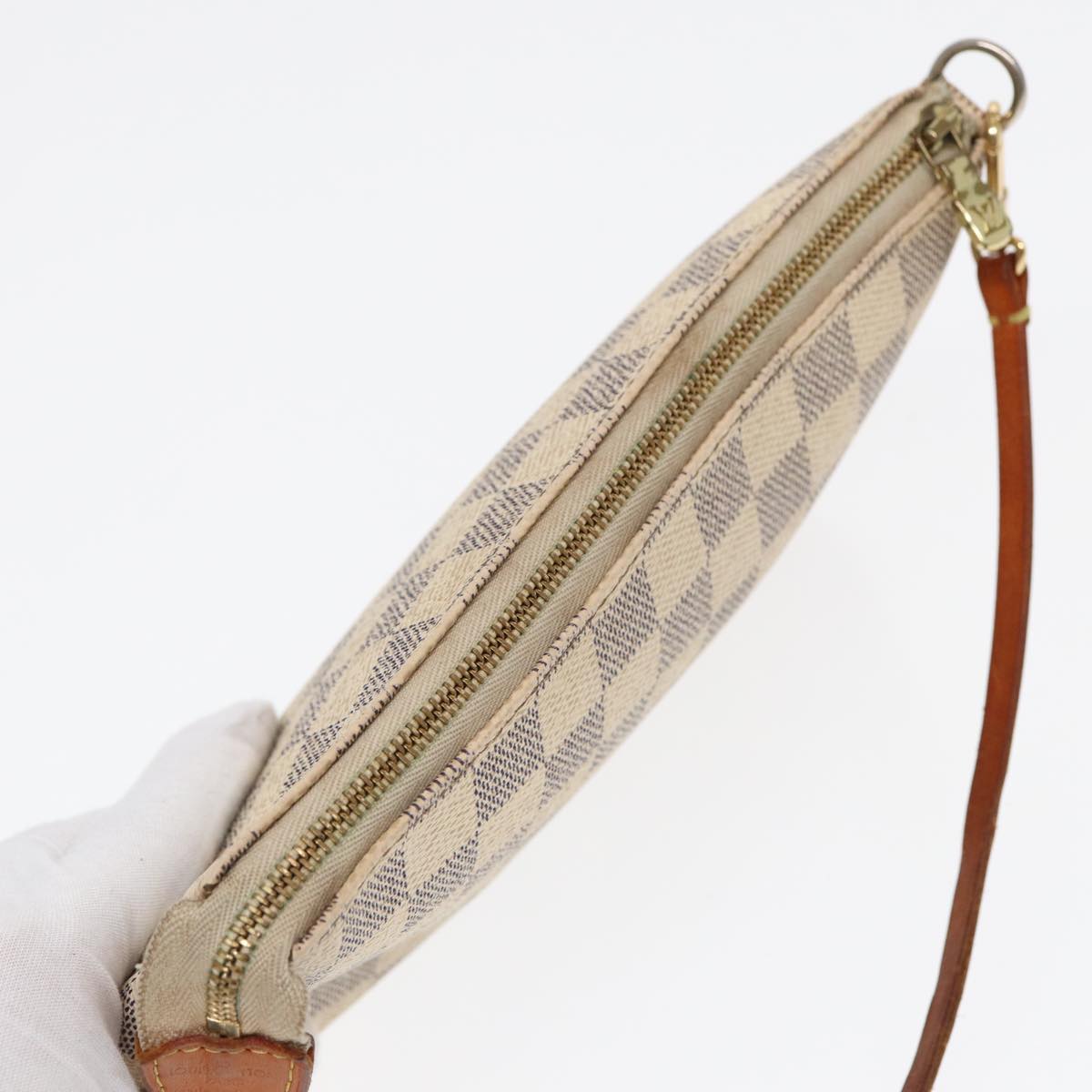 LOUIS VUITTON Damier Azur Pochette Accessoires Pouch N51986 LV Auth 84612
