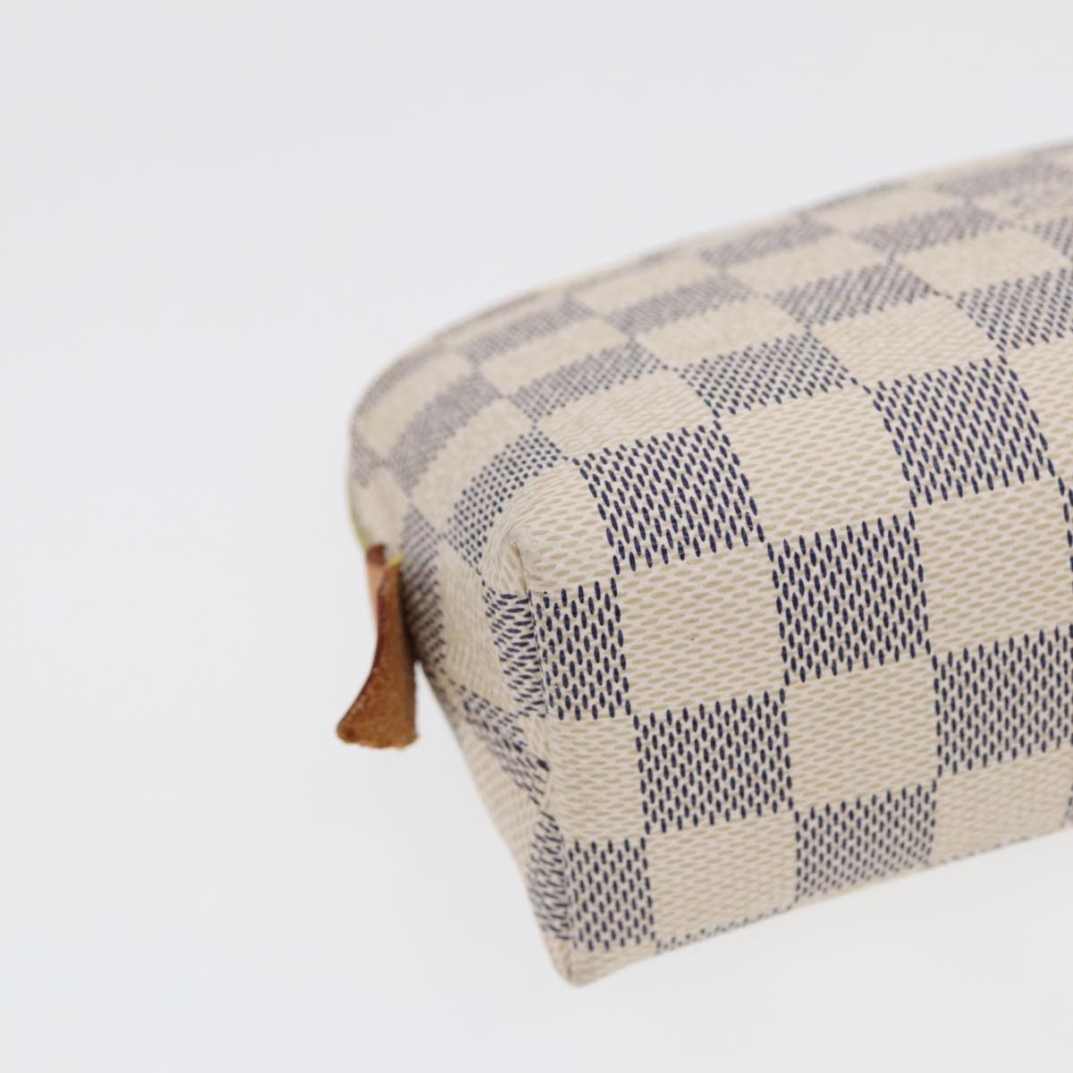 LOUIS VUITTON Damier Azur Pochette Cosmetic PM Pouch N60024 LV Auth 84685
