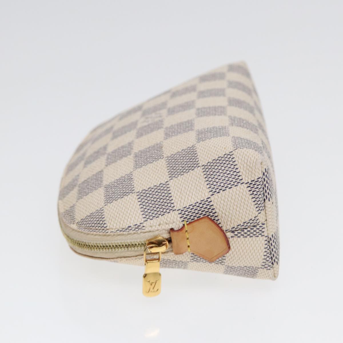 LOUIS VUITTON Damier Azur Pochette Cosmetic PM Pouch N60024 LV Auth 84685