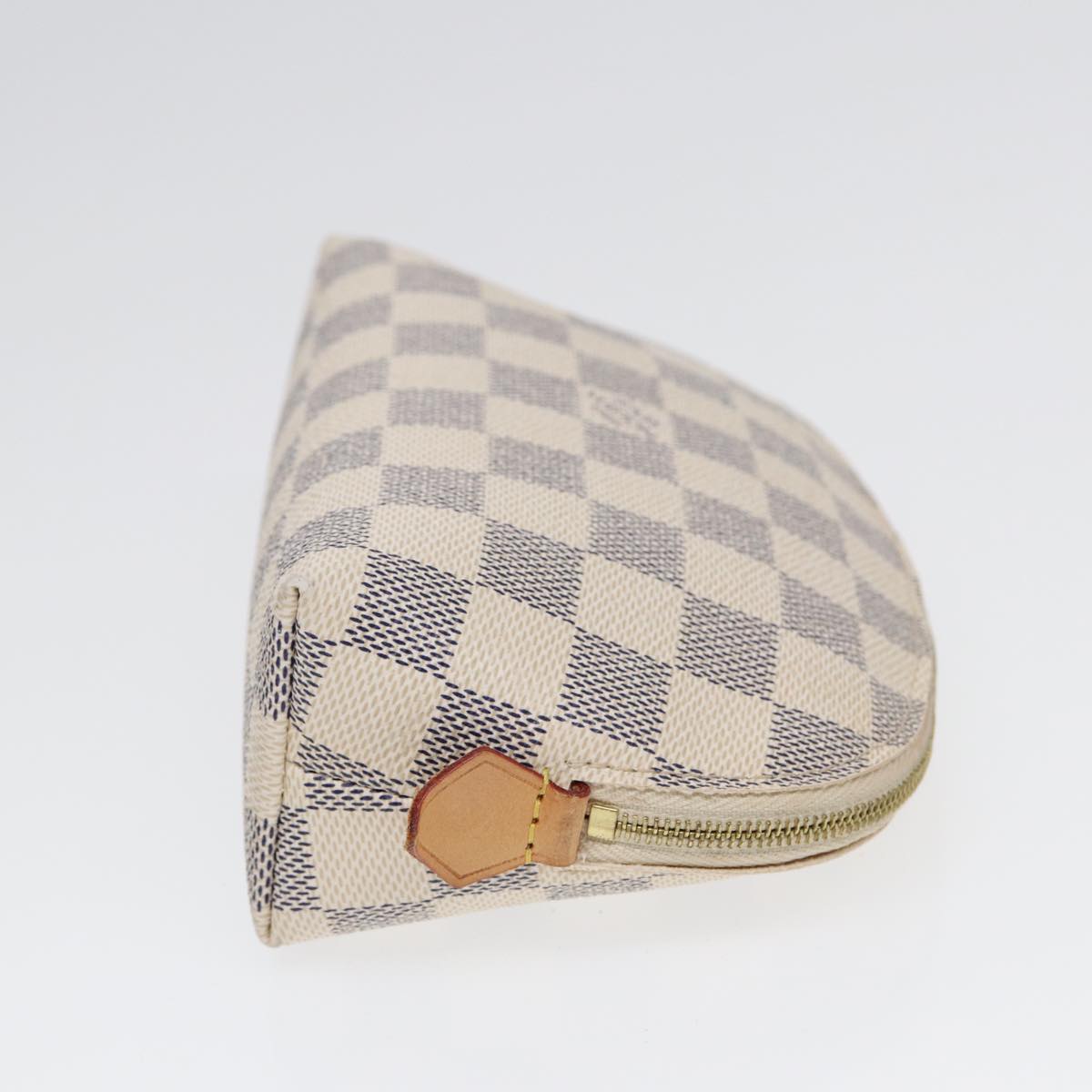 LOUIS VUITTON Damier Azur Pochette Cosmetic PM Pouch N60024 LV Auth 84685