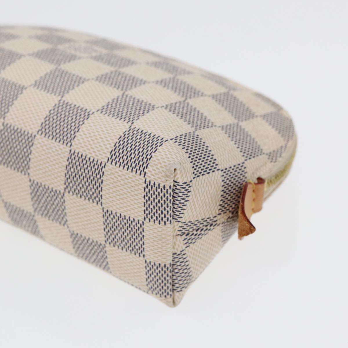 LOUIS VUITTON Damier Azur Pochette Cosmetic PM Pouch N60024 LV Auth 84685