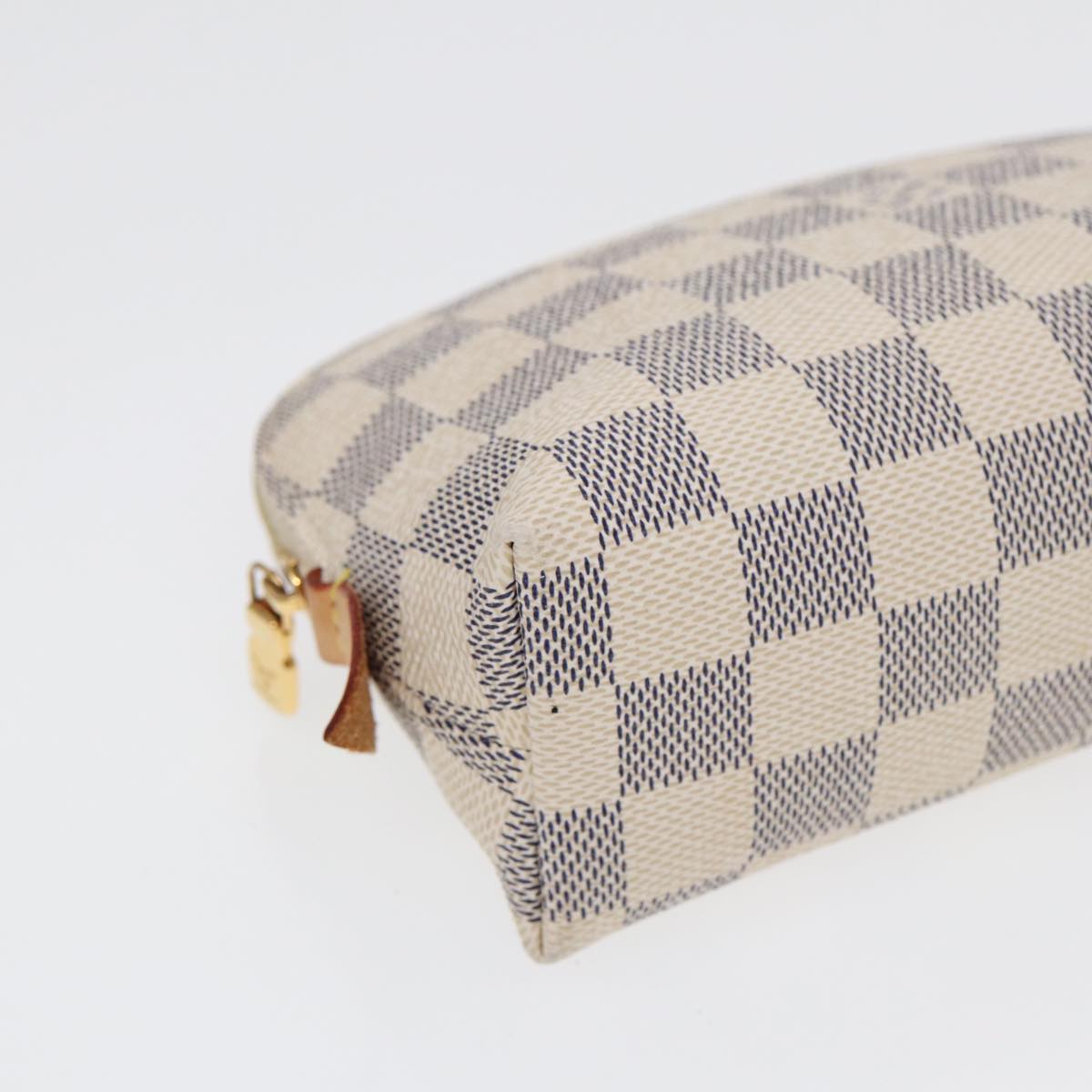 LOUIS VUITTON Damier Azur Pochette Cosmetic PM Pouch N60024 LV Auth 84685