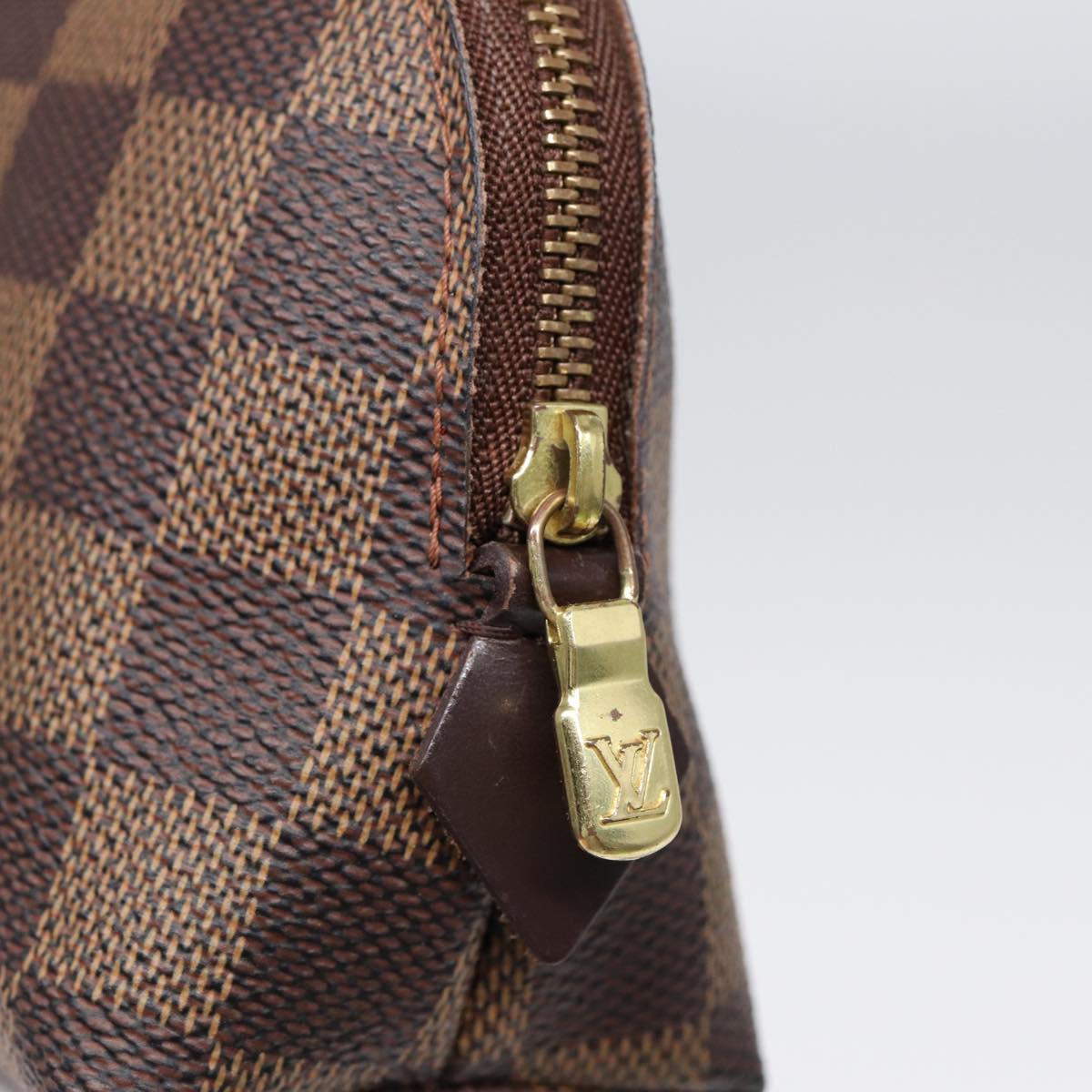 LOUIS VUITTON Damier Ebene Pochette Cosmetic PM Pouch N47516 LV Auth 85176