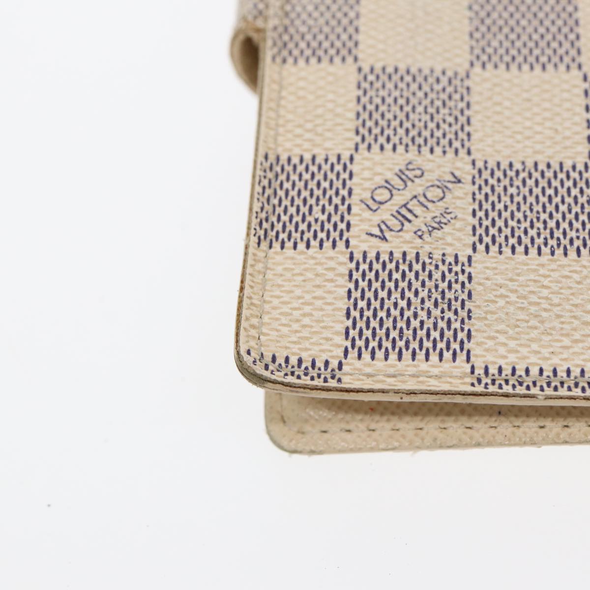 LOUIS VUITTON Damier Azur Agenda PM Day Planner Cover R20706 LV Auth 85177