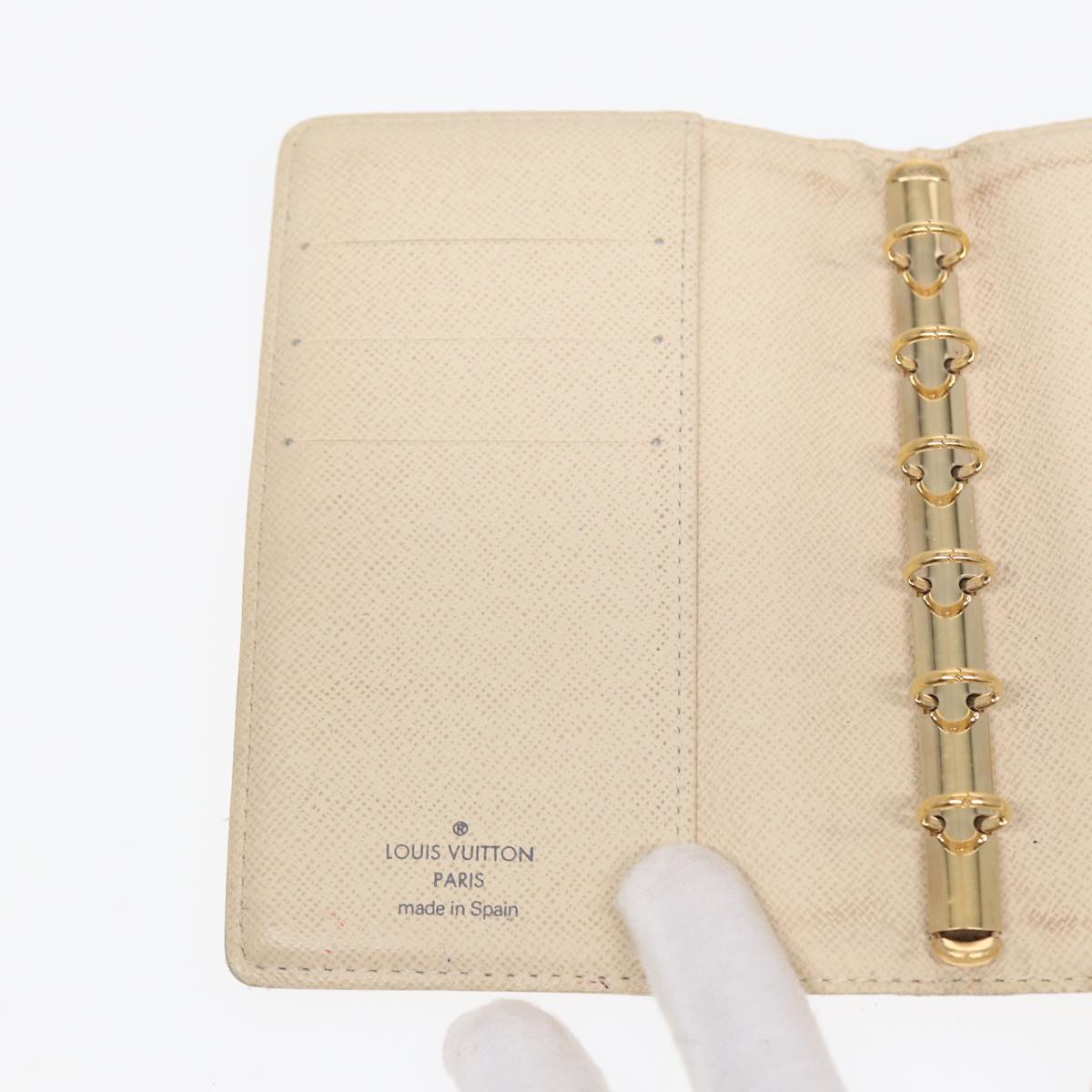 LOUIS VUITTON Damier Azur Agenda PM Day Planner Cover R20706 LV Auth 85177