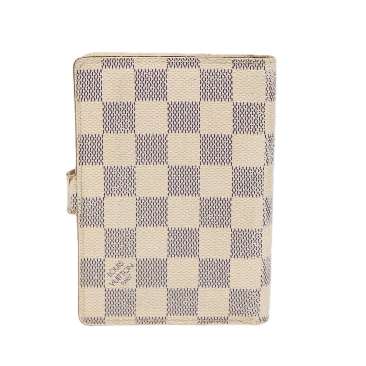 LOUIS VUITTON Damier Azur Agenda PM Day Planner Cover R20706 LV Auth 85177