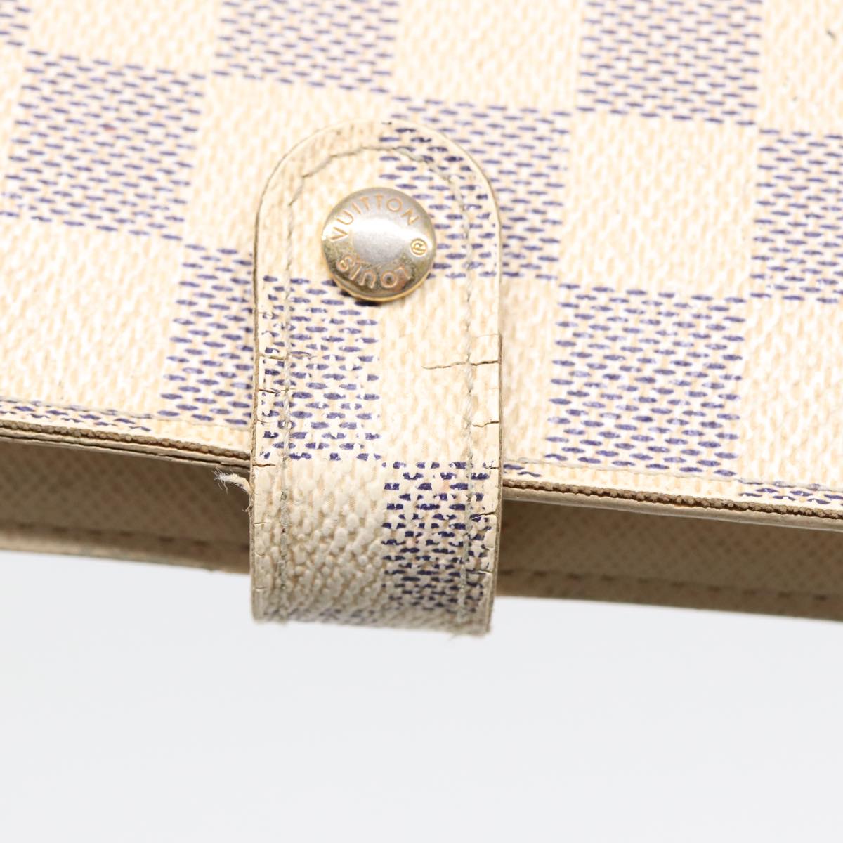 LOUIS VUITTON Damier Azur Agenda PM Day Planner Cover R20706 LV Auth 85177
