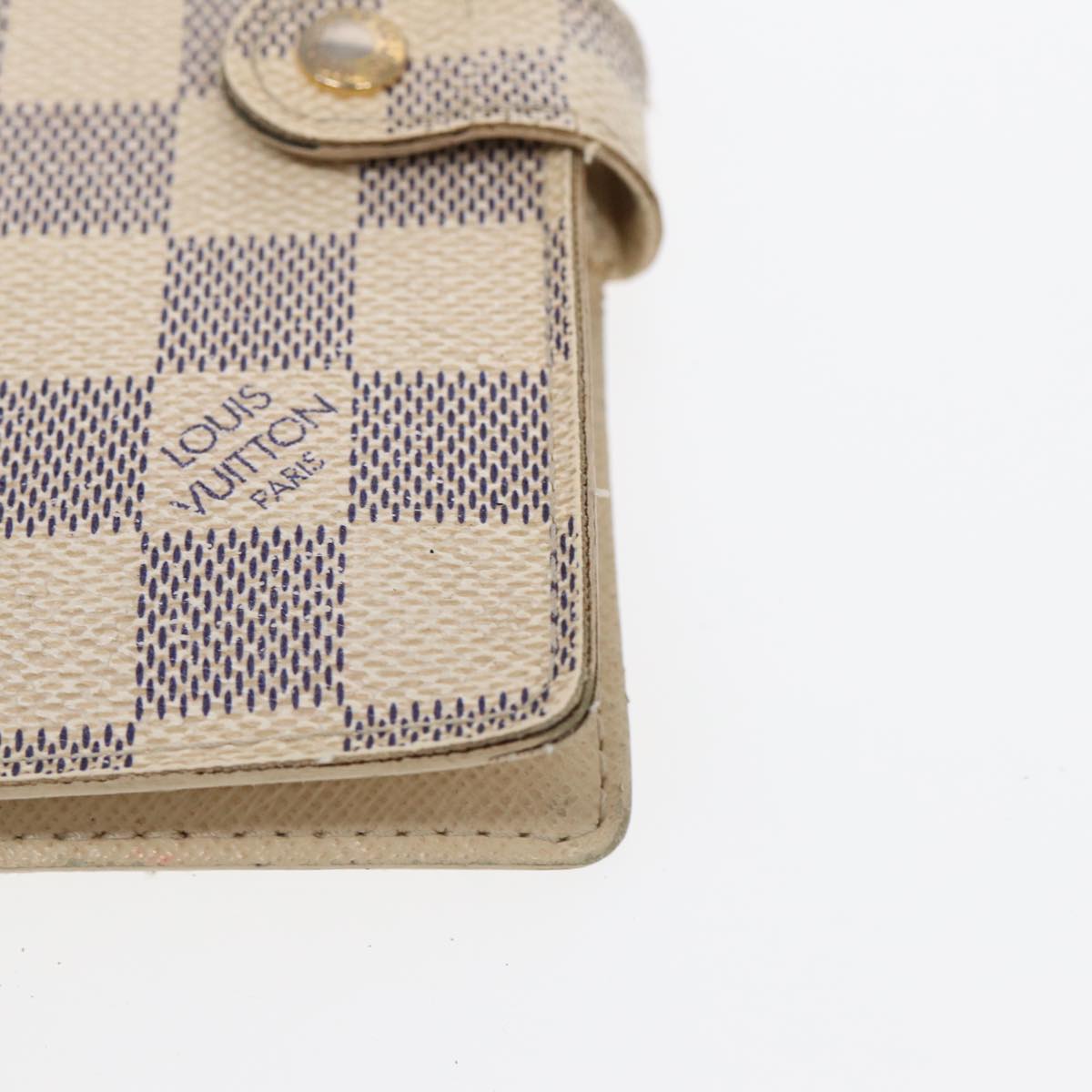 LOUIS VUITTON Damier Azur Agenda PM Day Planner Cover R20706 LV Auth 85177