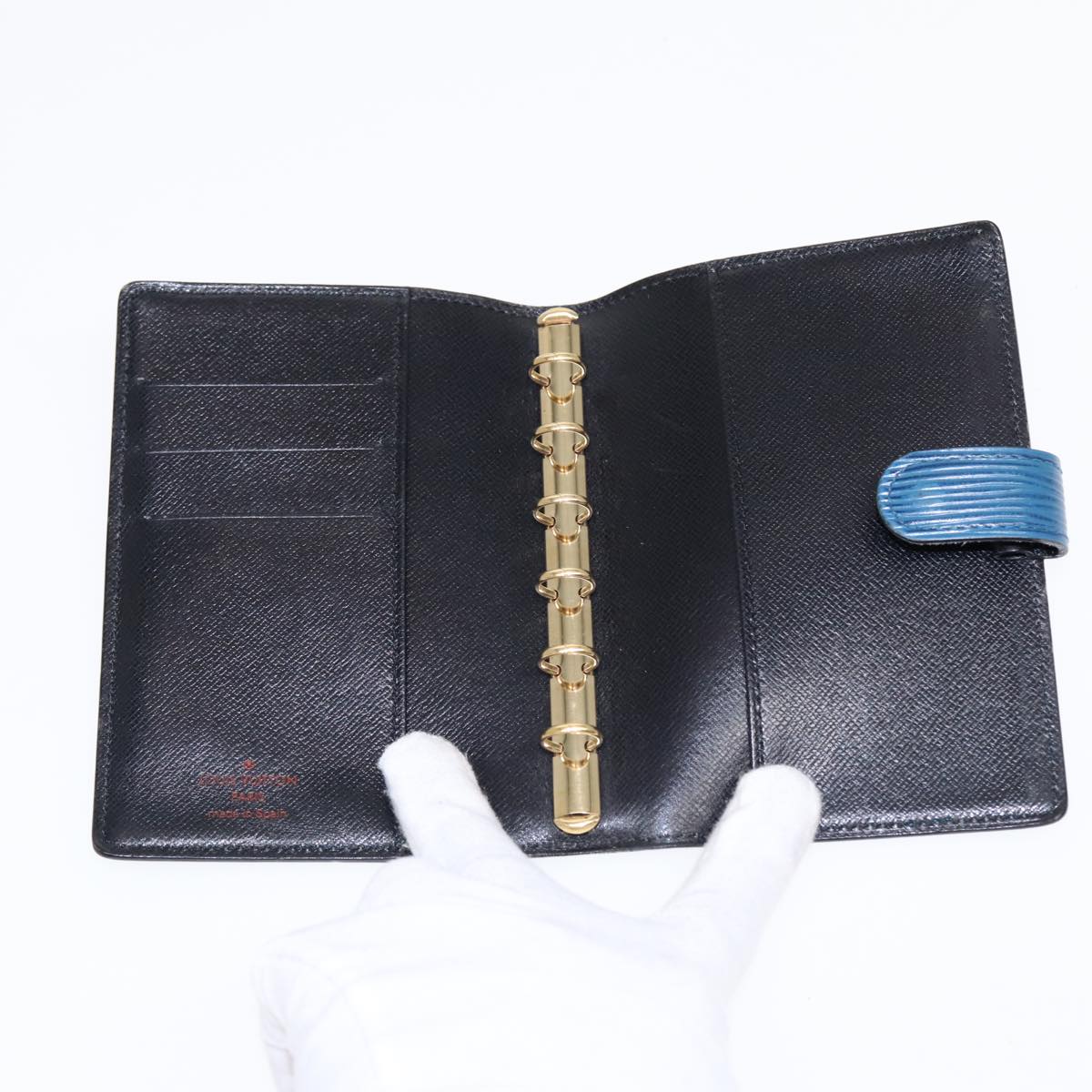 LOUIS VUITTON Epi Agenda PM Day Planner Cover Blue R20055 LV Auth 85178