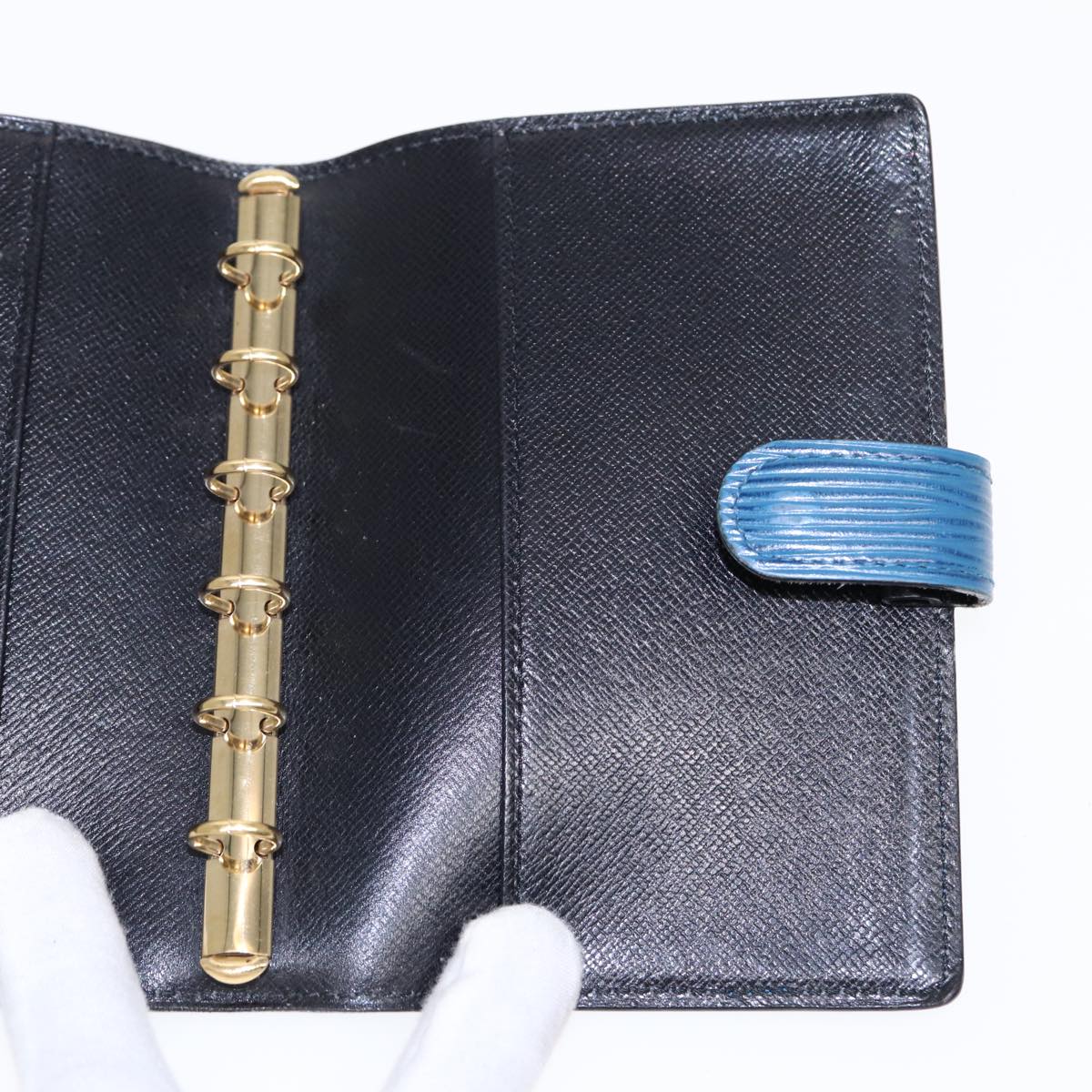 LOUIS VUITTON Epi Agenda PM Day Planner Cover Blue R20055 LV Auth 85178