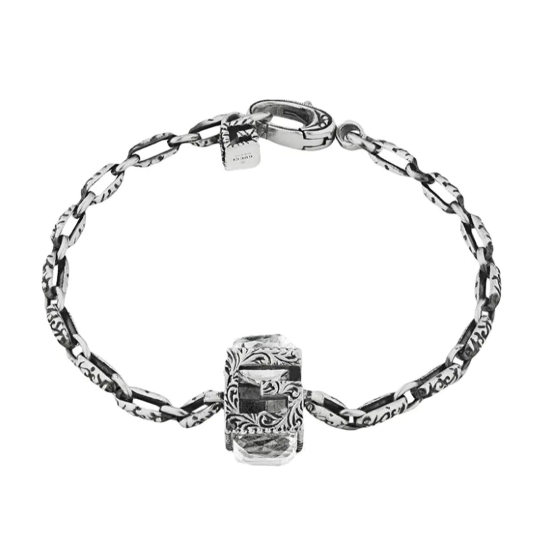 Gucci Bracelet with GG Cube in Silver