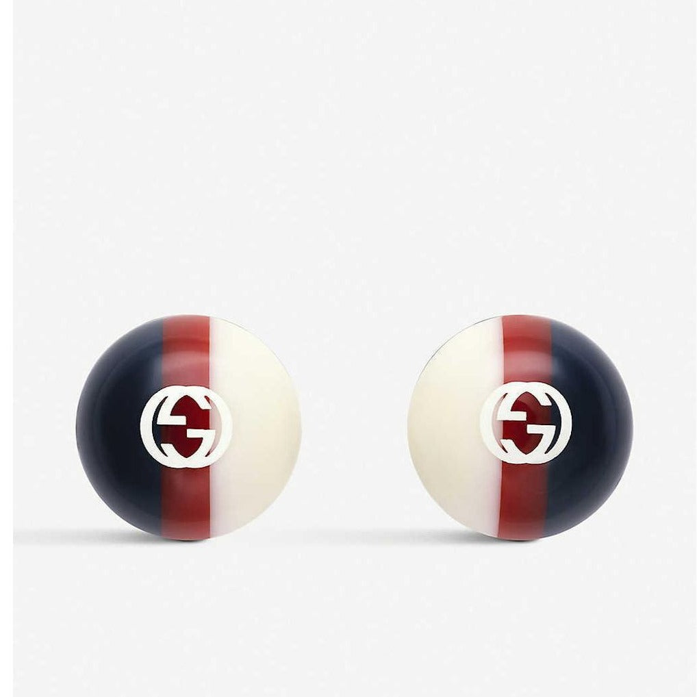 Gucci Sylvie Resin Web Stud Earrings in Blue and Red