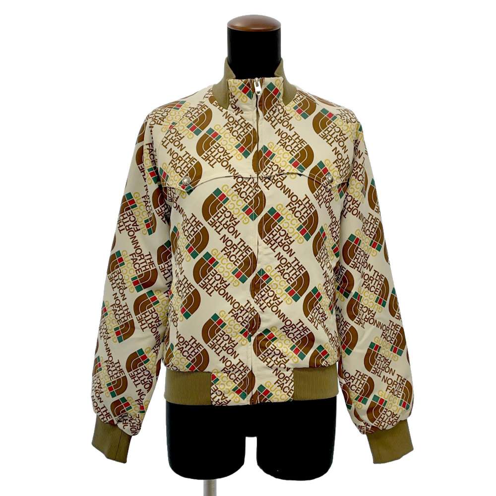 GUCCI GUCCI x The North Face Collaboration Total Pattern Blouson Size S White 648866 Nylon100%