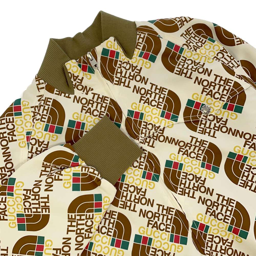 GUCCI GUCCI x The North Face Collaboration Total Pattern Blouson Size S White 648866 Nylon100%