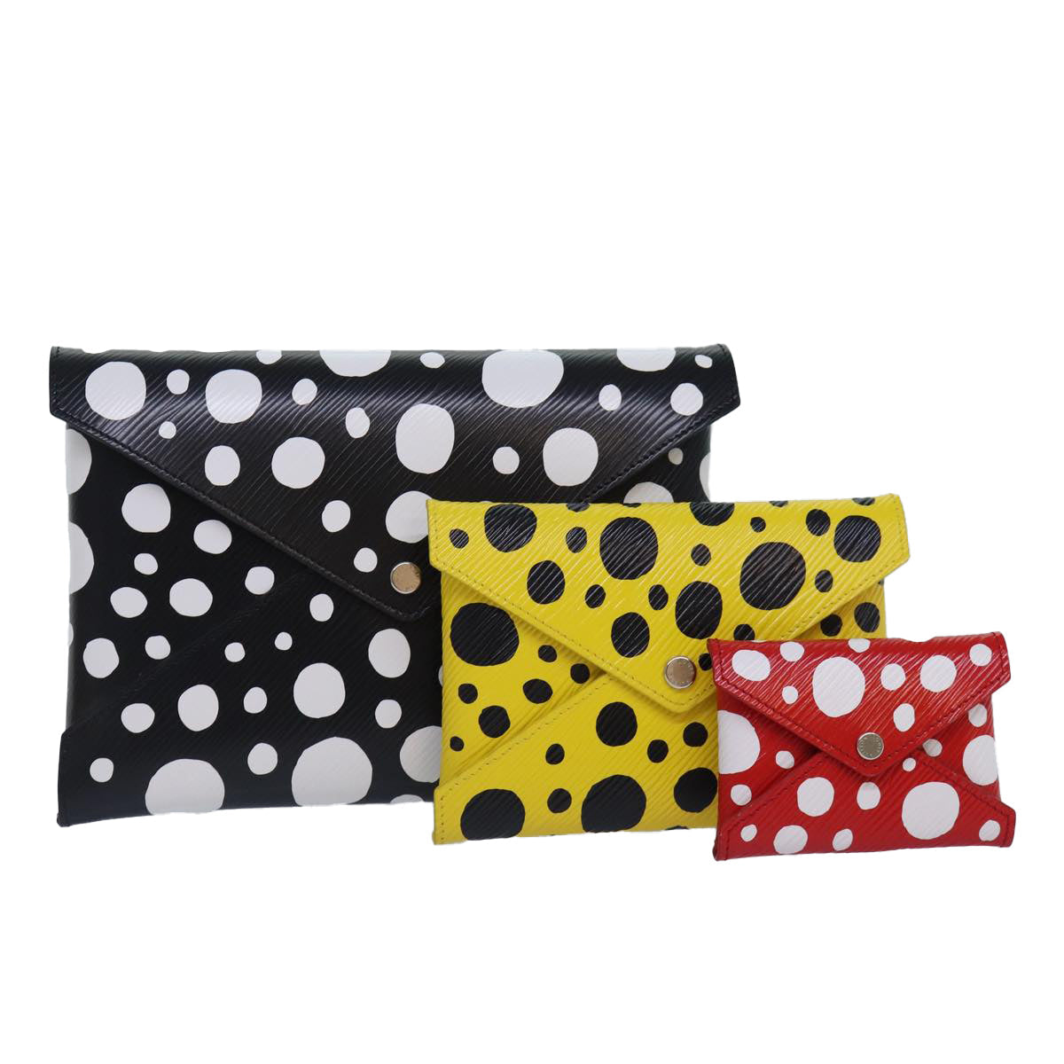 LOUIS VUITTON Epi Yayoi Kusama Pochette Kirigami Pouch Black M81959 Auth 86284S