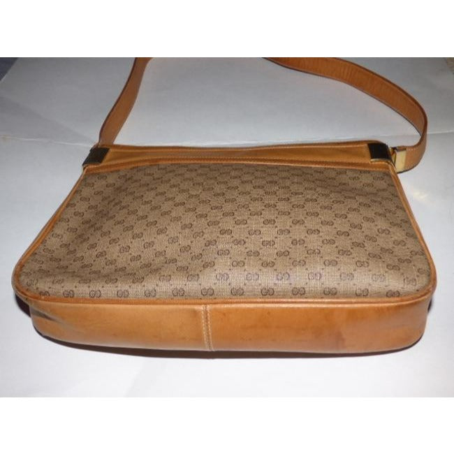 Gucci Micro Guccissima Print Shades Of Brown Coated Canvas And Leather Shoulder Bag