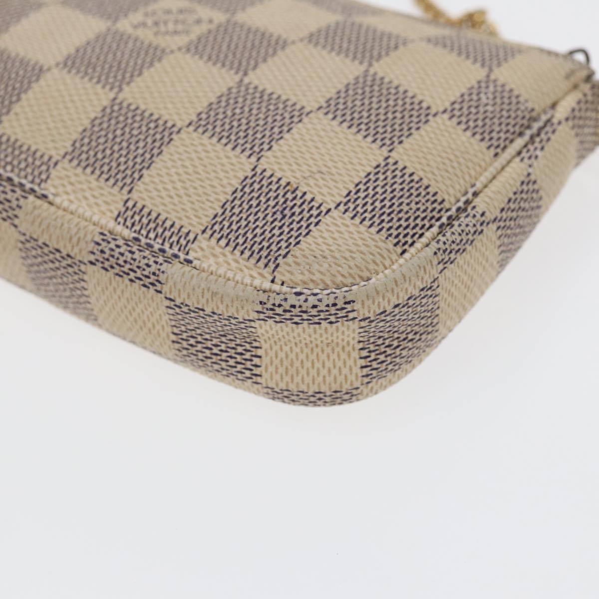 LOUIS VUITTON Damier Azur Mini Pochette Accessoires Pouch N63005 LV Auth 86460