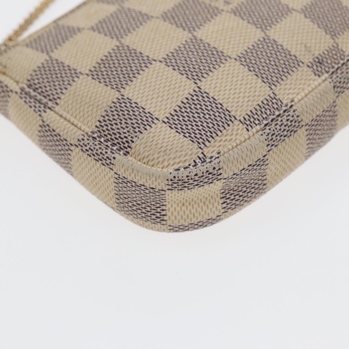 LOUIS VUITTON Damier Azur Mini Pochette Accessoires Pouch N63005 LV Auth 86460