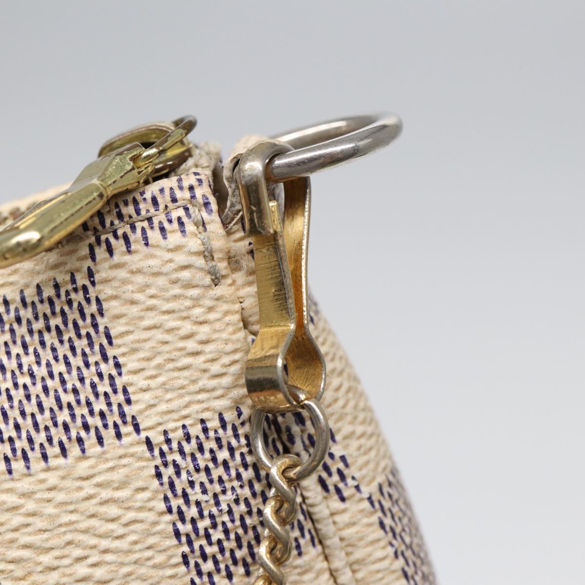 LOUIS VUITTON Damier Azur Mini Pochette Accessoires Pouch N63005 LV Auth 86460